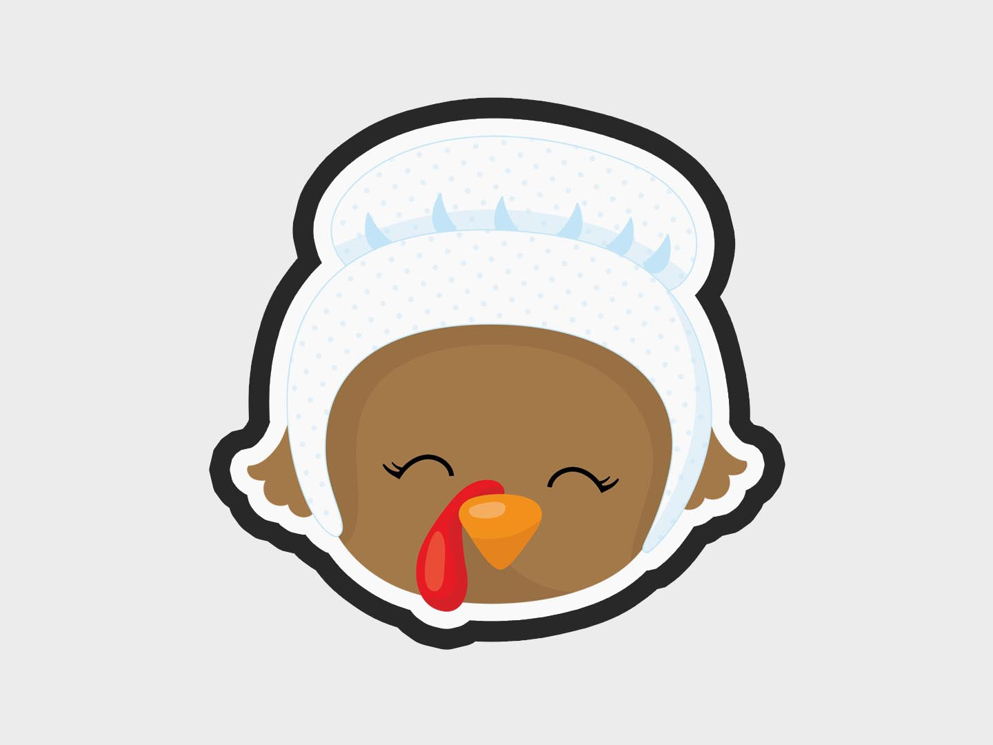 Thanksgiving Turkey Faces Bonnet Cookie Cutter Files