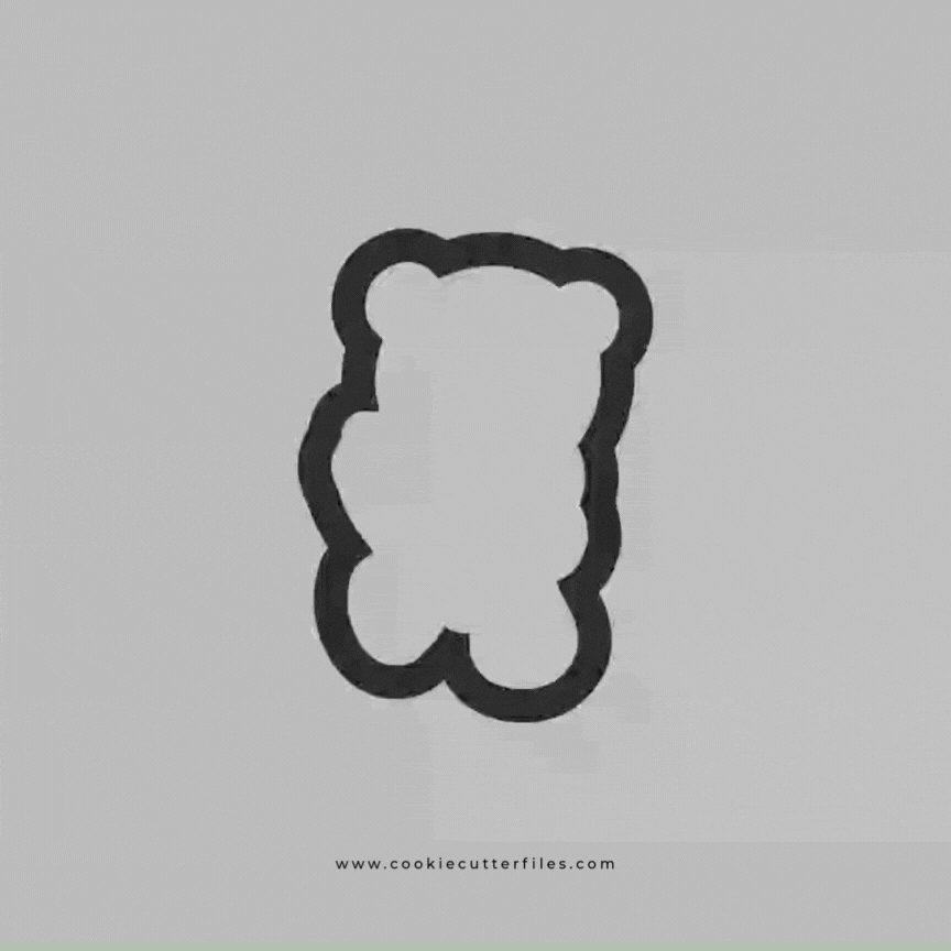 Valentine Animals Bear Cookie Cutter Files