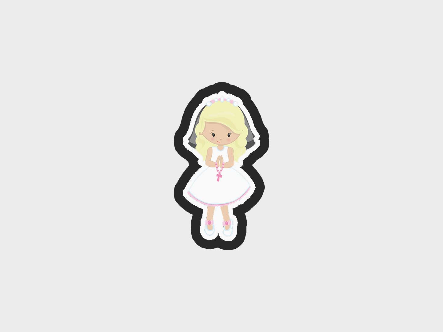 First Communion Girl Cookie Cutter Files