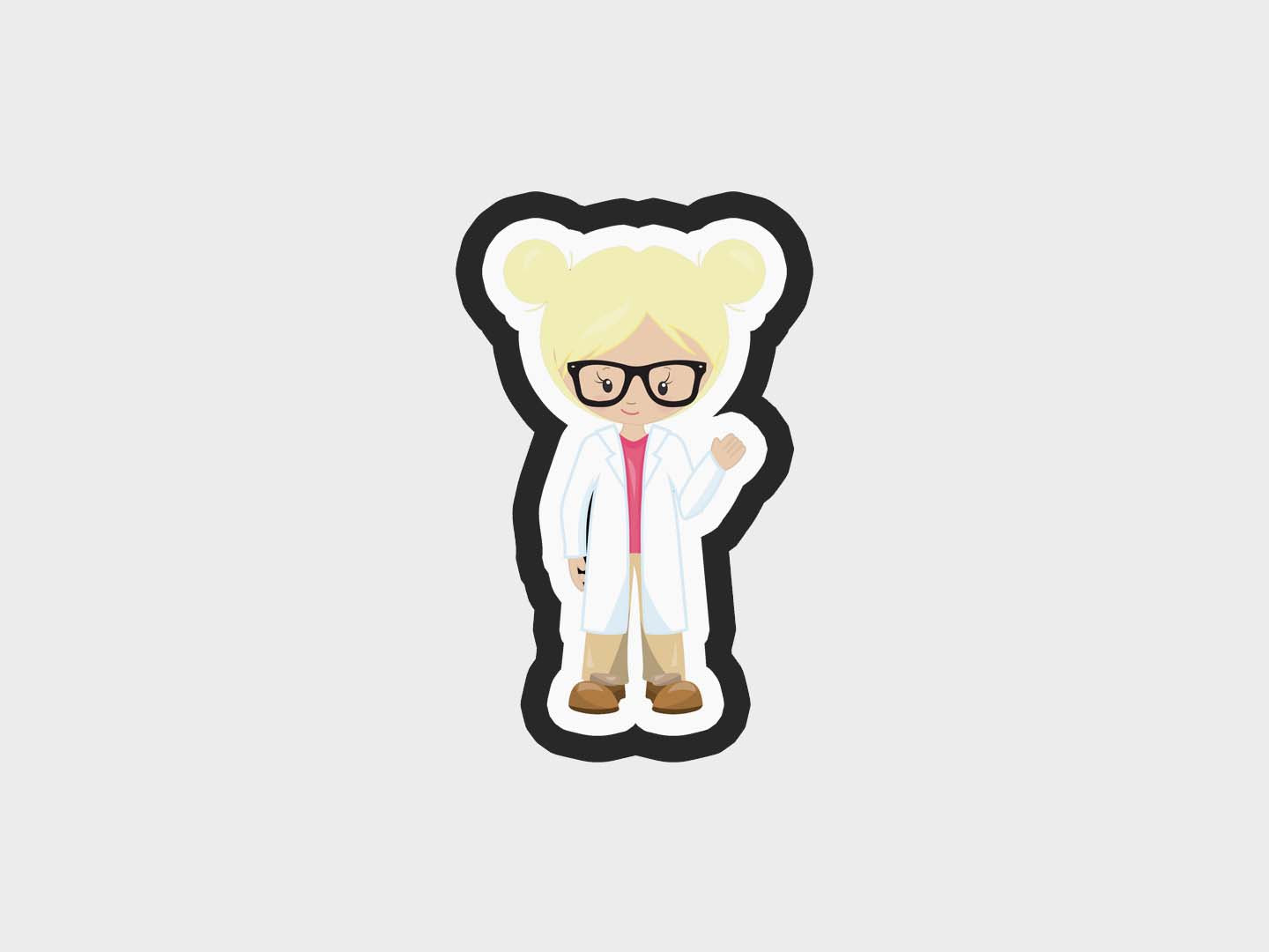 Scientist Kids Girl Cookie Cutter Files