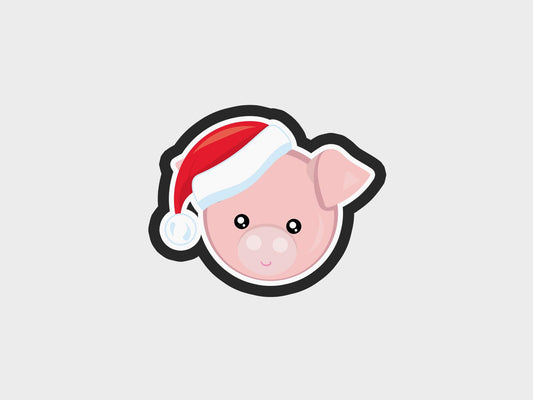 Animal Faces Santa Edition Pig Cookie Cutter Files