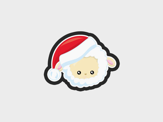 Animal Faces Santa Edition Sheep Cookie Cutter Files