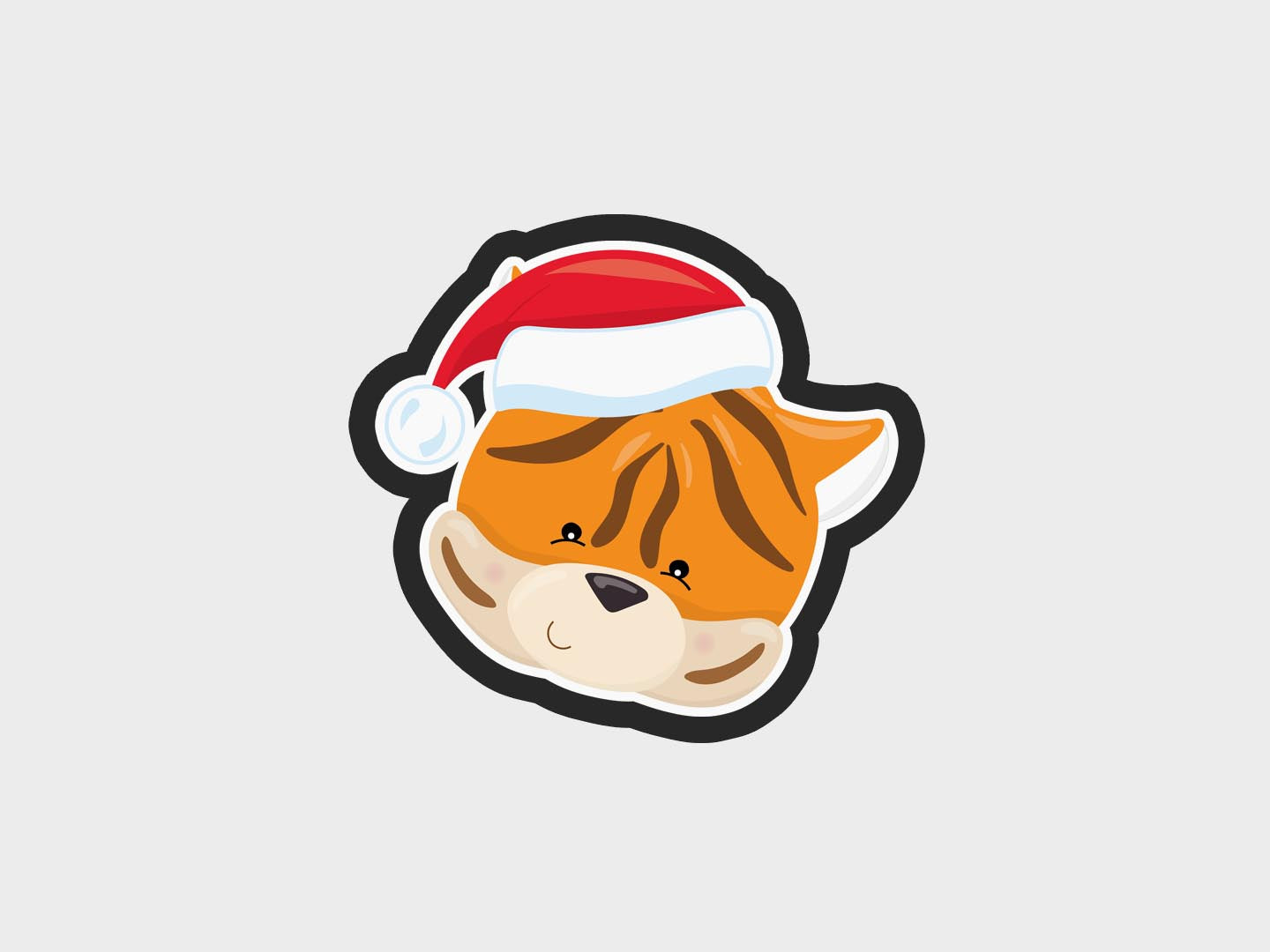 Animal Faces Santa Edition Tiger Cookie Cutter Files