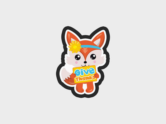 Thanksgiving Fox Give Thanks Cookie Cutter Files