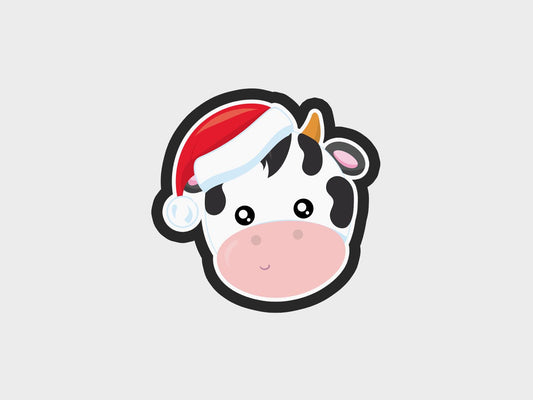 Animal Faces Santa Edition Cow Cookie Cutter Files