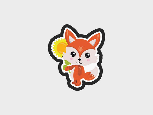 Thanksgiving Fox Sunflower Cookie Cutter Files
