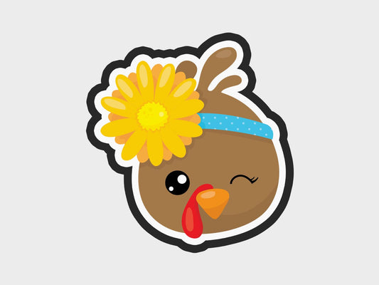 Thanksgiving Turkey Faces Flower Cookie Cutter Files