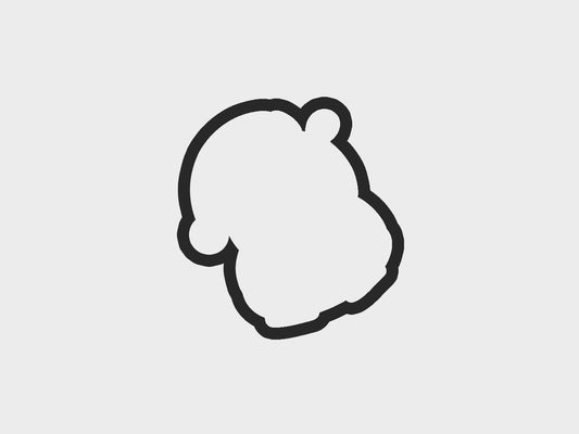 Animal Faces Santa Edition Hippo Cookie Cutter Files