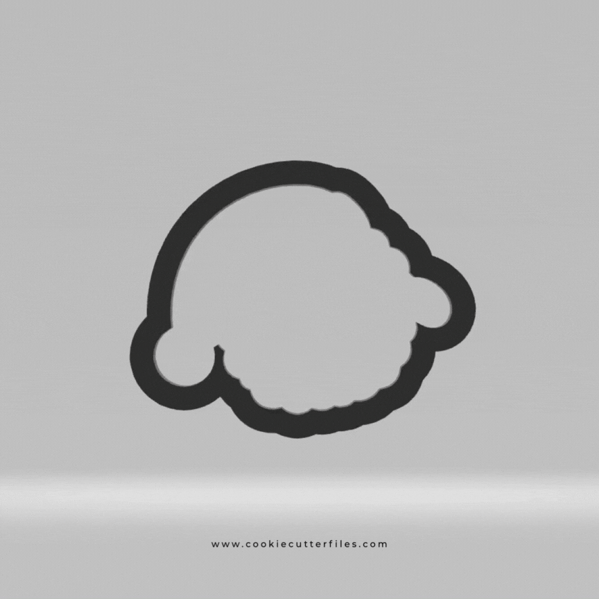 Animal Faces Santa Edition Sheep Cookie Cutter Files