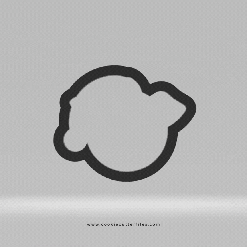 Animal Faces Santa Edition Pig Cookie Cutter Files