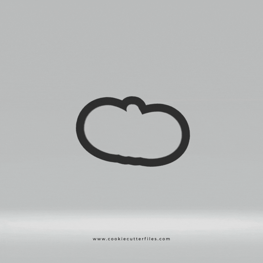 Fall Harvest Pumpkin Long Cookie Cutter Files