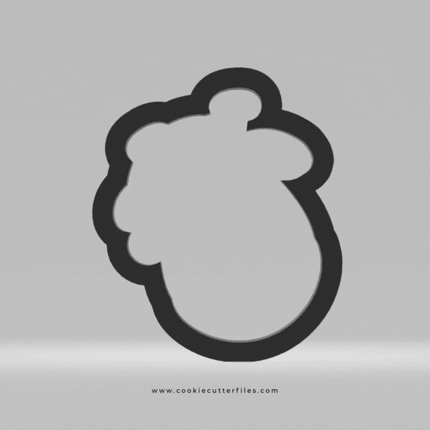 Animal Faces Santa Edition Giraffe Cookie Cutter Files