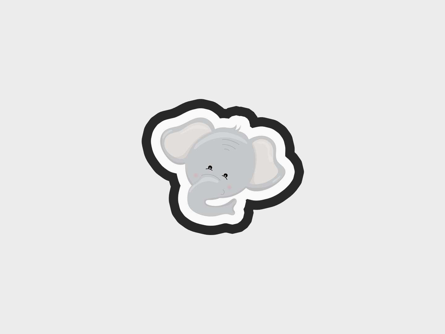 Animal Faces Elephant Cookie Cutter Files