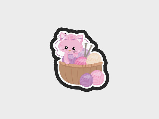 Knitting Girl Cat Tangled Cookie Cutter Files