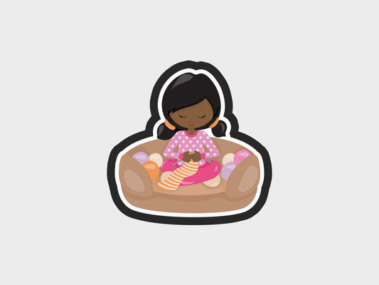 Knitting Girl Comfy Cookie Cutter Files