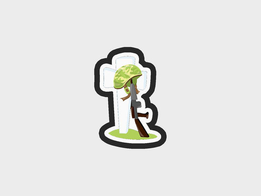 Memorial Day Gun Cross Tribute Cookie Cutter Files