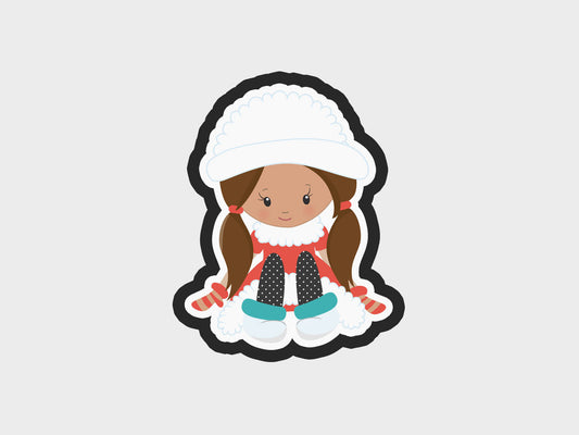 Eskimo Kids Girl Sitting Cookie Cutter Files