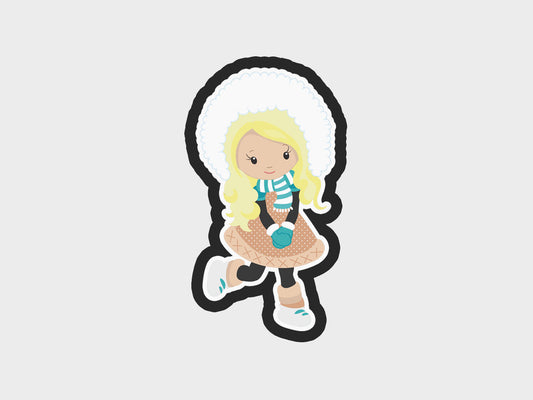 Eskimo Kids Girl Standing Foot Up Cookie Cutter Files