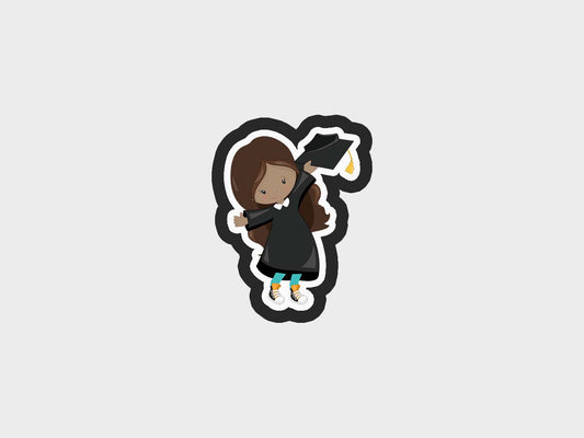 Grad Kids Girl Cap Cookie Cutter Files
