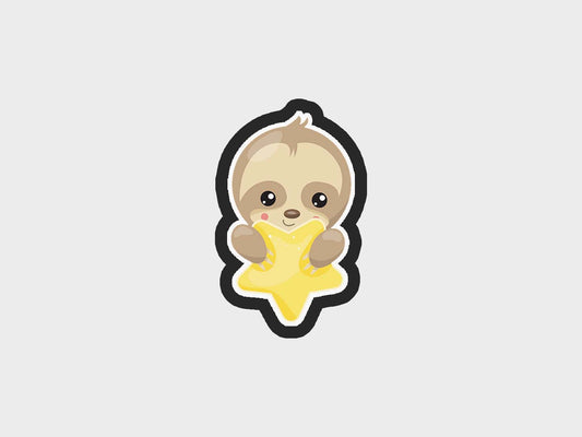 Sweet Dreams Baby Sloth Hold Star Cookie Cutter Files