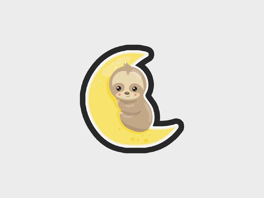 Sweet Dreams Baby Sloth Moon Snuggle Cookie Cutter Files
