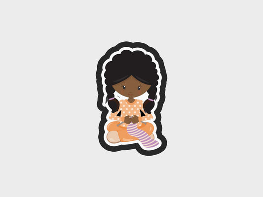 Knitting Girl Scraf Cookie Cutter Files