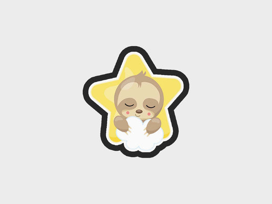 Sweet Dreams Baby Sloth Star Cloud Cookie Cutter Files
