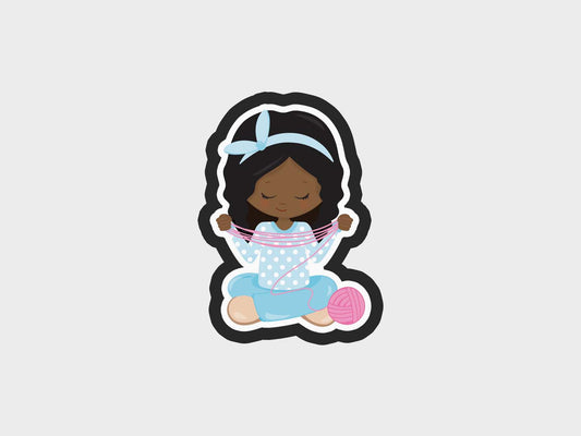 Knitting Girl Stretch Cookie Cutter Files